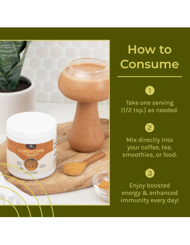 Polvo de Hongo Cordyceps Naturealm 59.5g - Energía y Enfoque