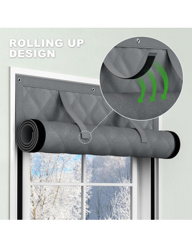 Aislamiento Térmico para Ventanas AGHITG 66x97 cm Gris