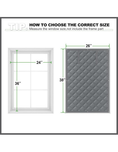 Aislamiento Térmico para Ventanas AGHITG 66x97 cm Gris