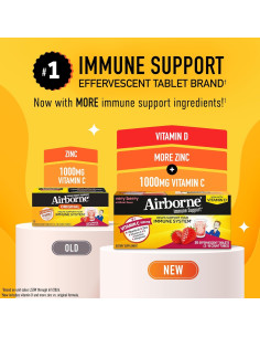 Tabletas efervescentes Airborne 1000mg Vitamina C Very Berry 36 unidades 2