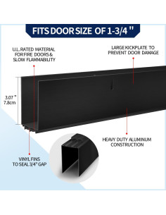 Tapón para Corrientes de Aire YYGCL 99 cm Aluminio Negro 2