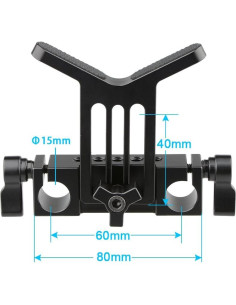 Soporte de Lente CAMVATE 15mm Ajustable Aluminio Negro 2