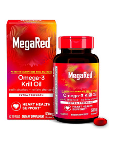 MegaRed Omega-3 Aceite de Krill 500mg Extra Fuerte 40 Gelatinas