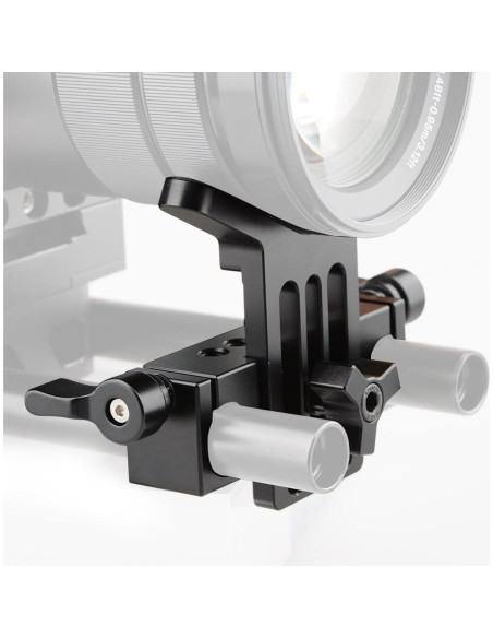 Soporte de Lente CAMVATE 15mm Ajustable Aluminio Negro