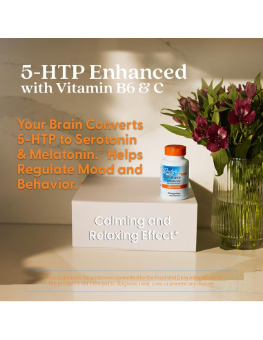 Suplemento 5-HTP Doctor's Best con B6 y C, 120 Cápsulas