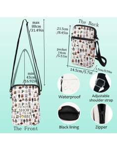 Bolsa Cruzada de Lona LEVLO No Soy Bajo 14.5x21.5cm 2