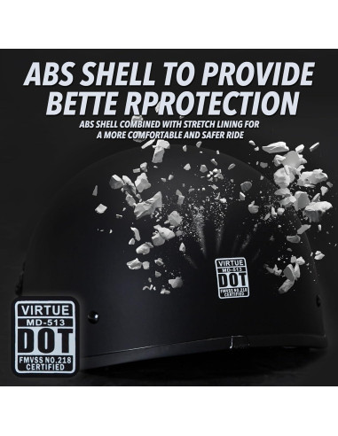 Casco Medio Rostro Cartman 513-L Negro Mate Grande DOT