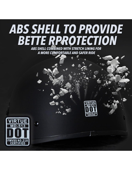 Casco Medio Rostro Cartman 513-L Negro Mate Grande DOT