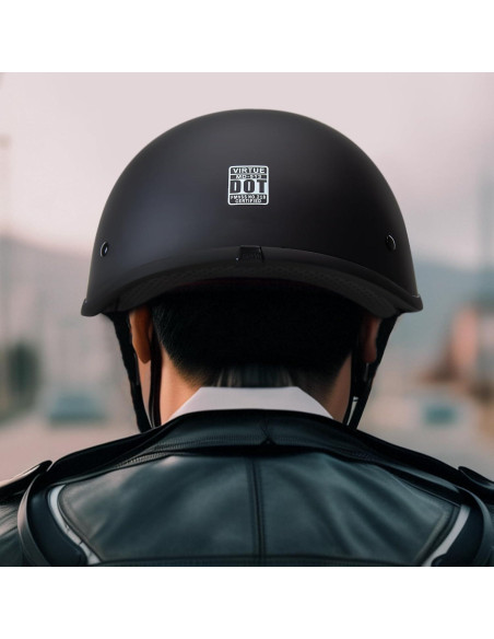 Casco Medio Rostro Cartman 513-L Negro Mate Grande DOT