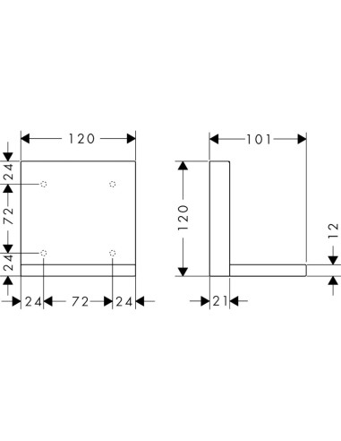 Estante de Baño AXOR Starck Cromo 4" x 4.75" Montado en Pared