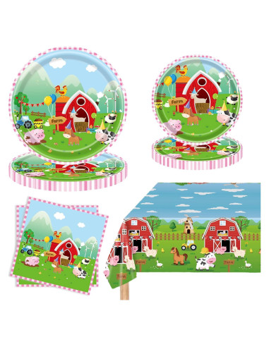 Juego de Vajilla de Fiesta de Granja Wjytddpu para 24 Invitados
