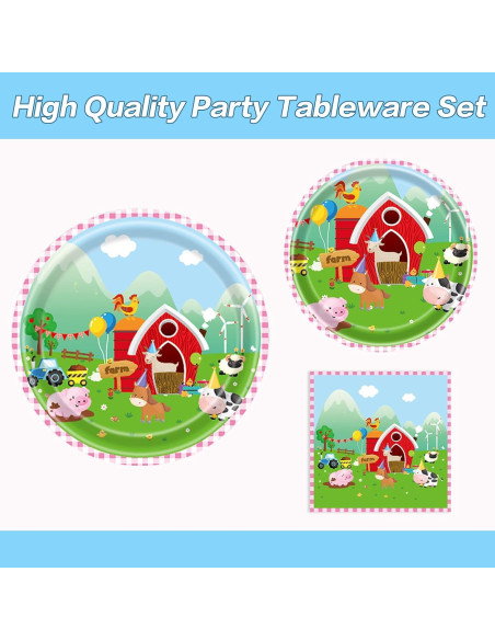 Juego de Vajilla de Fiesta de Granja Wjytddpu para 24 Invitados