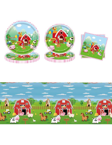 Juego de Vajilla de Fiesta de Granja Wjytddpu para 24 Invitados