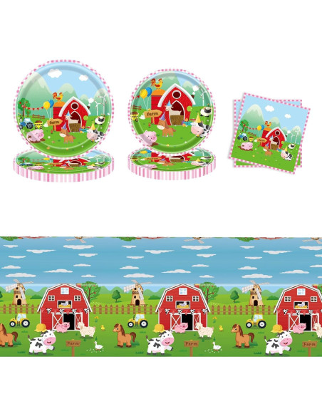 Juego de Vajilla de Fiesta de Granja Wjytddpu para 24 Invitados