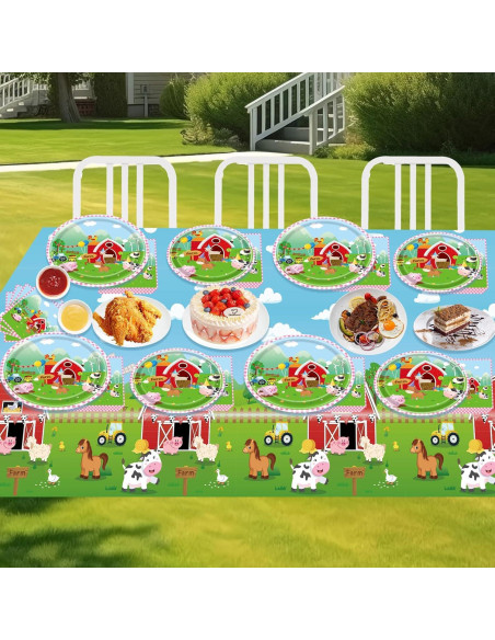 Juego de Vajilla de Fiesta de Granja Wjytddpu para 24 Invitados