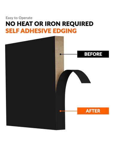 Banda de borde autoadhesiva PVC negra 3.81 cm x 7.62 m Leyaflex