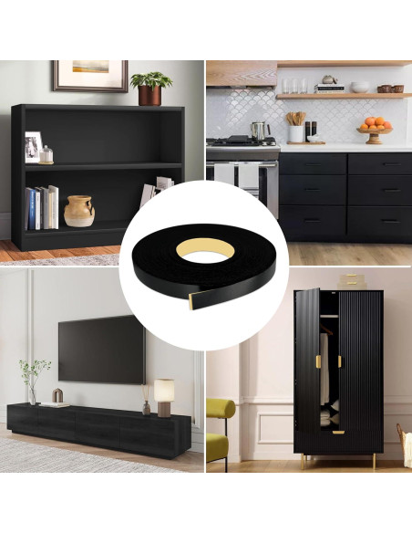 Banda de borde autoadhesiva PVC negra 3.81 cm x 7.62 m Leyaflex