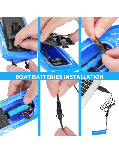 Paquete de 2 Barcos RC Emorefun 2.4 GHz con Baterías Recargables