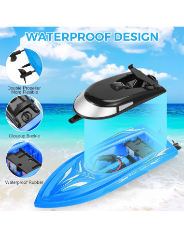 Paquete de 2 Barcos RC Emorefun 2.4 GHz con Baterías Recargables
