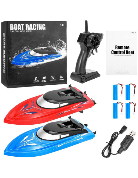Paquete de 2 Barcos RC Emorefun 2.4 GHz con Baterías Recargables