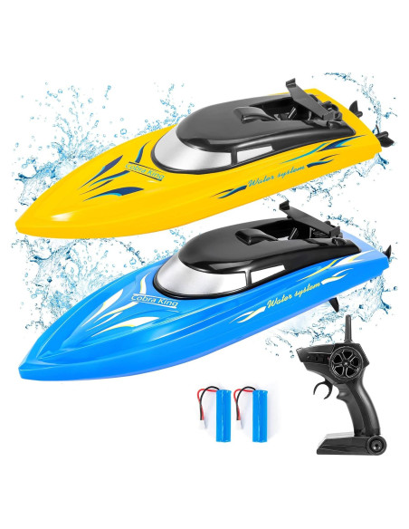Paquete de 2 Barcos RC Emorefun 2.4 GHz para Niños y Adultos