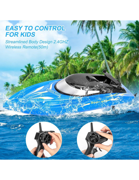 Paquete de 2 Barcos RC Emorefun 2.4 GHz para Niños y Adultos