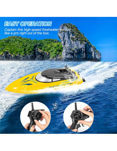 Paquete de 2 Barcos RC Emorefun 2.4 GHz para Niños y Adultos