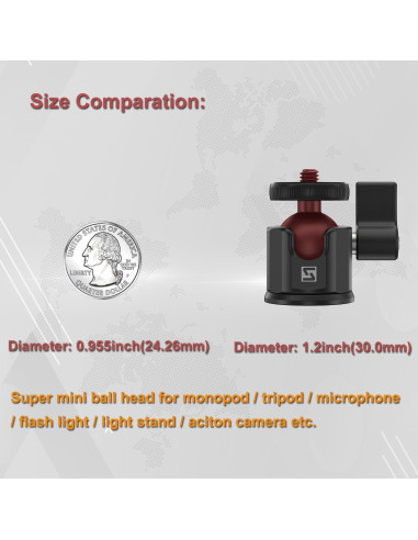 Cabezal de bola mini SIOTI ultra mini 18mm 360 rotación