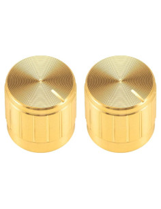 Perillas de Potenciómetro uxcell 2 Pcs Doradas 17mm para Guitarra