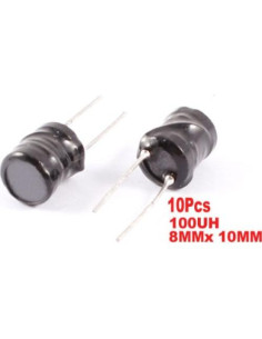 Inductores Radiales Uxcell 100uH 8x10mm 10 Piezas 2