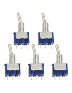 Interruptor de Palanca SPDT uxcell 5 Piezas 125V 6A