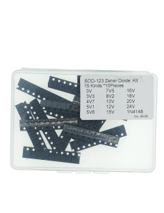 Kit de Diodos Zener SMD 15 Valores 0.5W MERICDA 3V-24V