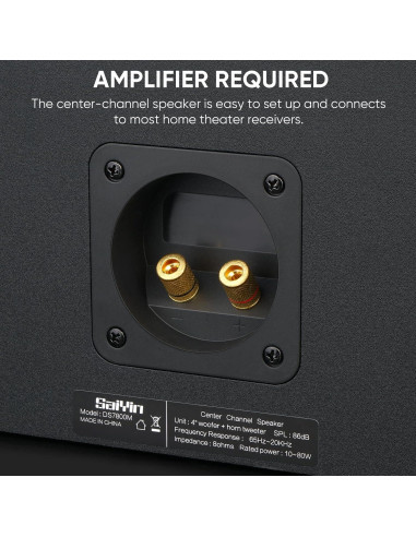 Altavoz Central Saiyin DS7800M, 4" Woofers, Pasivo, Montable