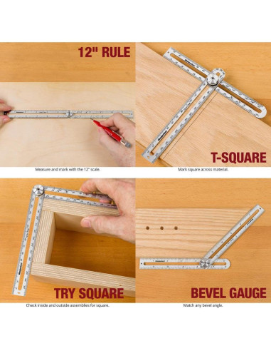 Herramienta de Diseño 12 en 1 Woodpeckers, Acero Inoxidable
