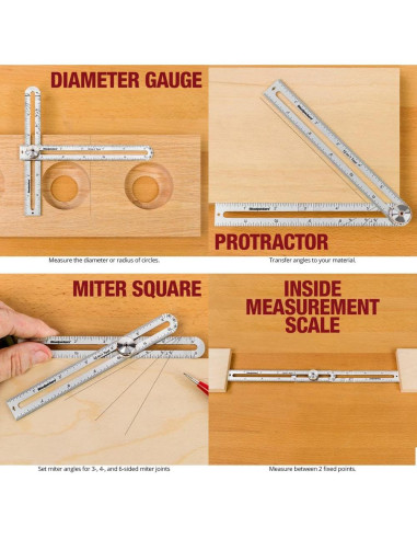 Herramienta de Diseño 12 en 1 Woodpeckers, Acero Inoxidable