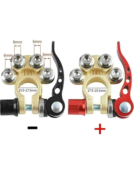 Conectores de terminal de batería JacobsParts 2 piezas 4 vías