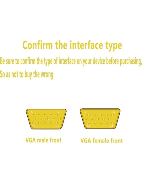 Adaptador VGA Macho a Hembra LNHCAW - Paquete de 3