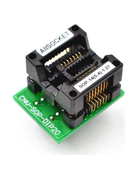 Adaptador de Programación SOP14 a DIP14 ALLSOCKET 1.27mm Adaptador de Programación SOP14 a DIP14 ALLSOCKET 1.27mm