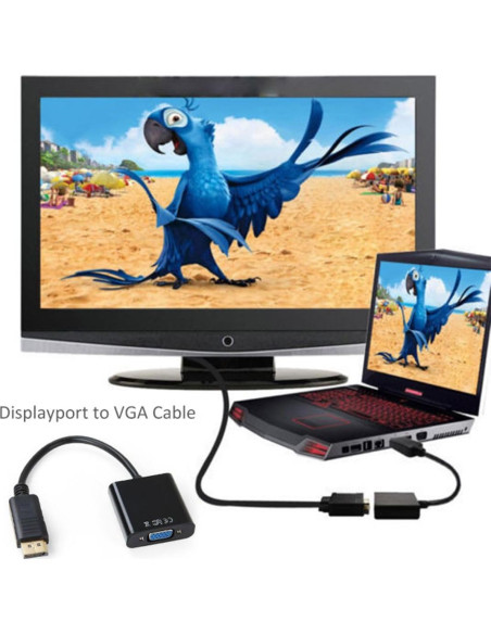 Adaptador DisplayPort a VGA CY 0.2m Chapado en Oro