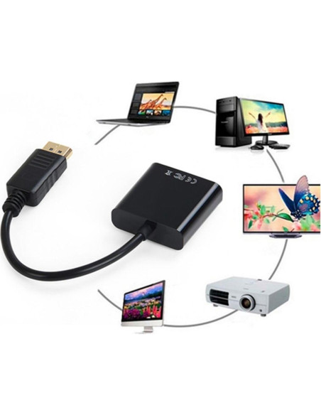 Adaptador DisplayPort a VGA CY 0.2m Chapado en Oro