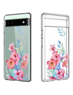 Funda TPU Transparente CameCosy para Google Pixel 6A - Flor de Cerezo