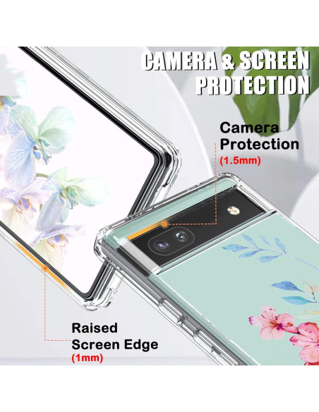 Funda TPU Transparente CameCosy para Google Pixel 6A - Flor de Cerezo Funda TPU Transparente CameCosy para Google Pixel 6A - Flor de Cerezo