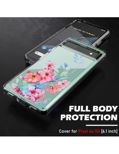 Funda TPU Transparente CameCosy para Google Pixel 6A - Flor de Cerezo