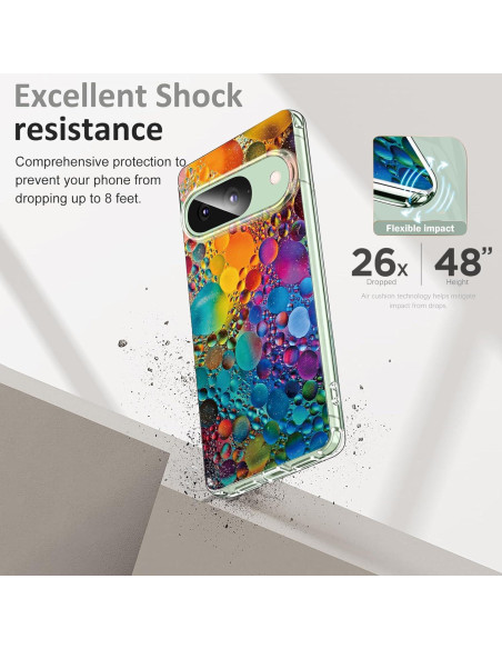 Funda Transparente TPU Google Pixel 9/9 Pro Colorida Antirayaduras Funda Transparente TPU Google Pixel 9/9 Pro Colorida Antirayaduras