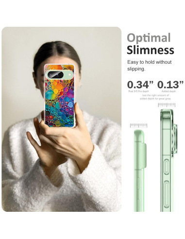 Funda Transparente TPU Google Pixel 9/9 Pro Colorida Antirayaduras