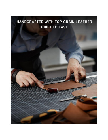 Billetera Slim de Cuero VISWORLD con Bloqueo RFID Marrón