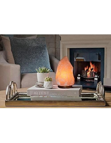 Lámpara de Sal del Himalaya Spantik 18 cm Regulable Madera