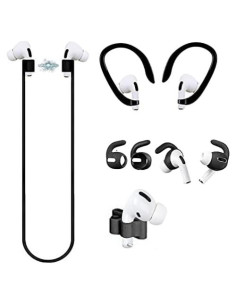 Set Antipérdida 4 en 1 Loirtlluy para Airpods Pro - Negro