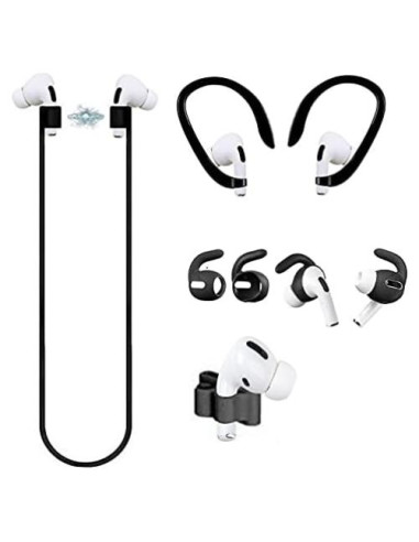 Set Antipérdida 4 en 1 Loirtlluy para Airpods Pro - Negro