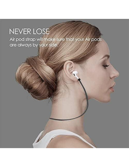 Set Antipérdida 4 en 1 Loirtlluy para Airpods Pro - Negro